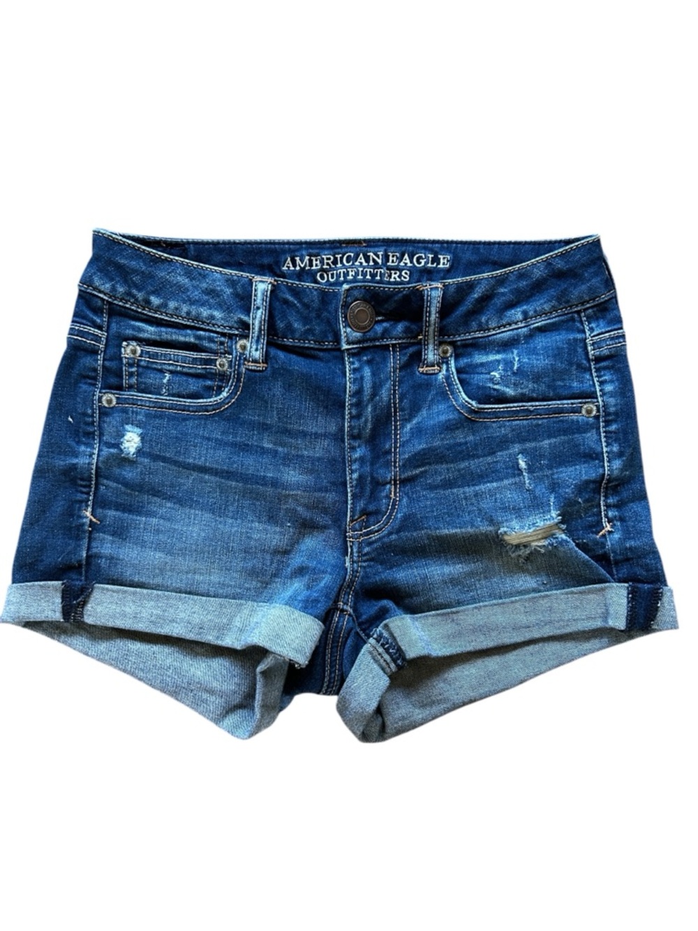 American Eagle Super Stretch Rolled Cuff Jean Shorts